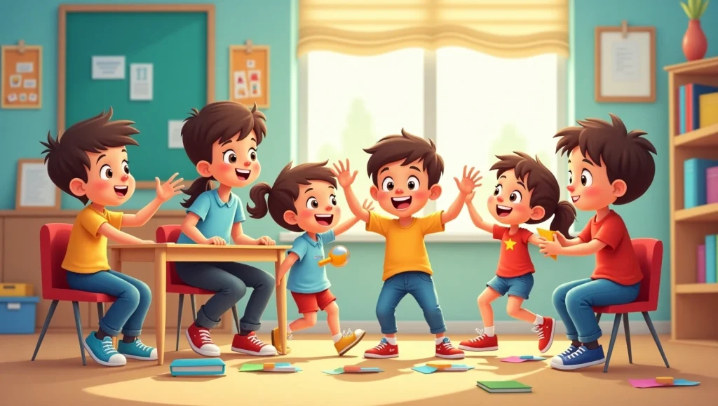 بچه ها در حال خندیدن