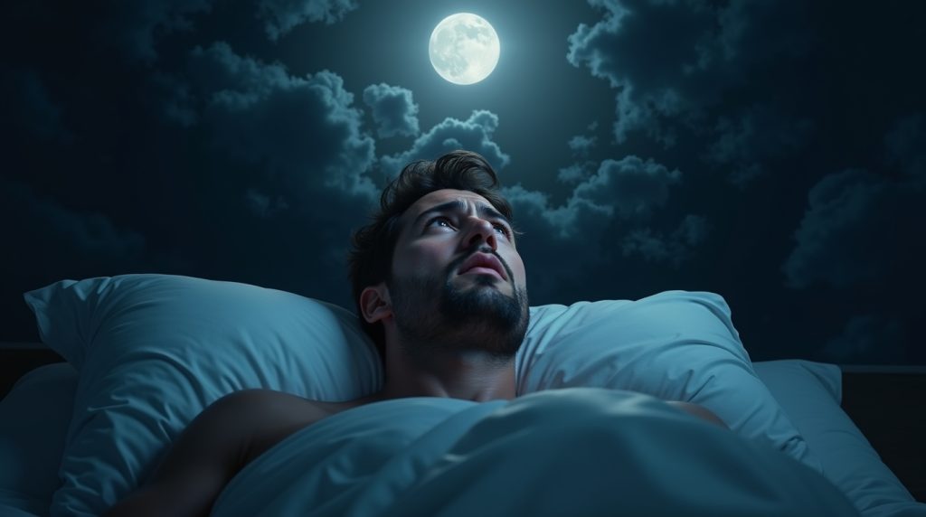 یک آقا در تخت و ماه بالاسر او