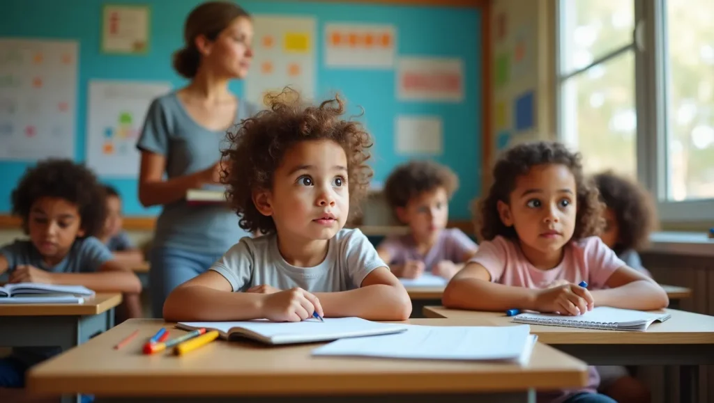 یه بچه پشت نمیکت نشسته