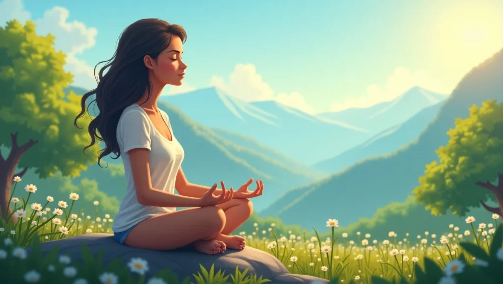 یه خانوم درحال مدیتیشن