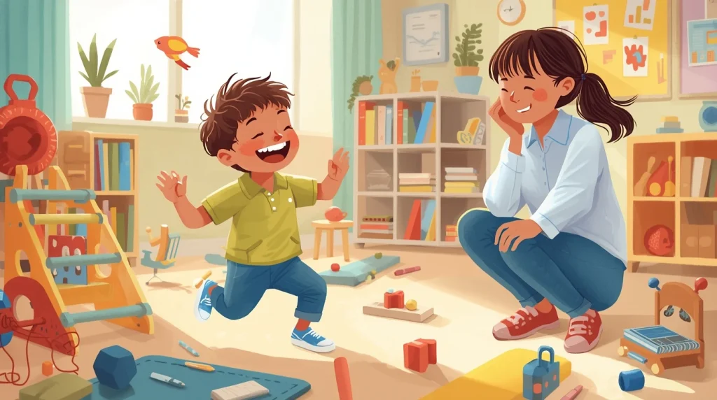 یه پسر دختر درحال بازی