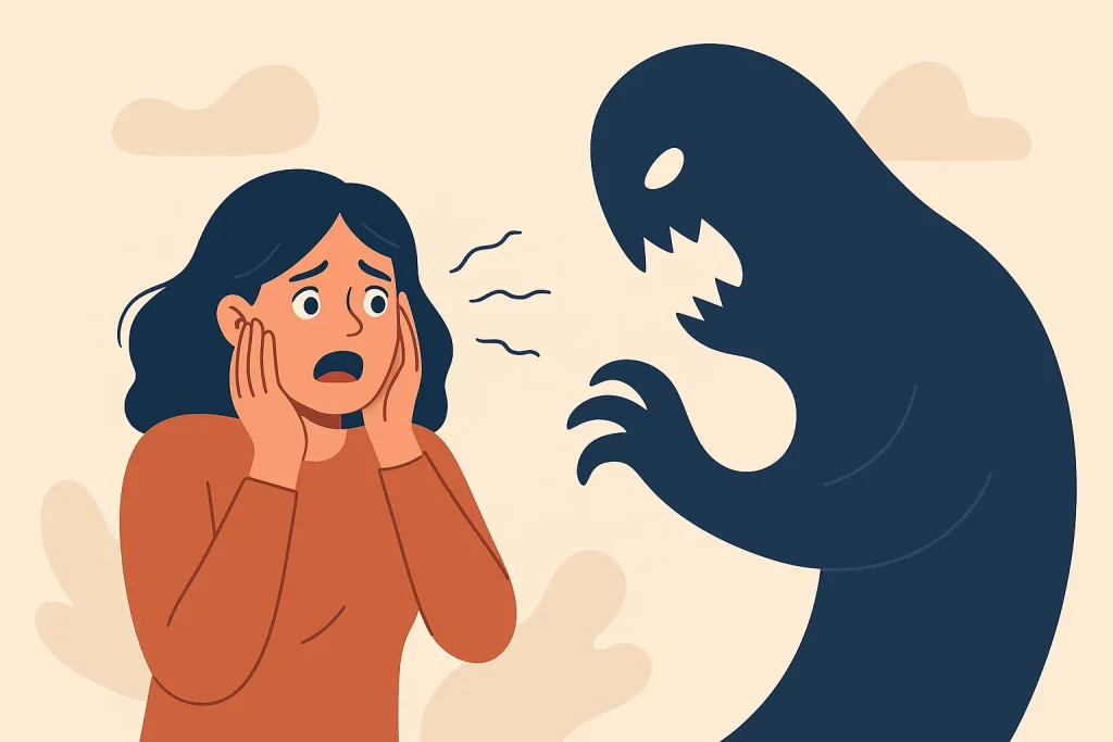 انواع فوبیا  هیولا مانند داره یه زن میترسونه