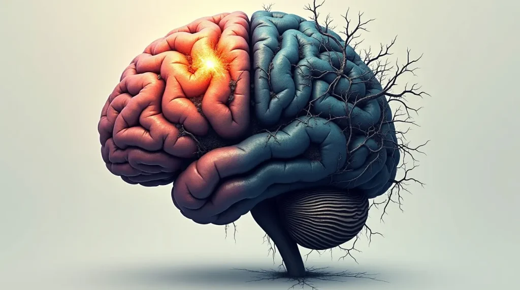 مغز انسان با ریشه های درخت