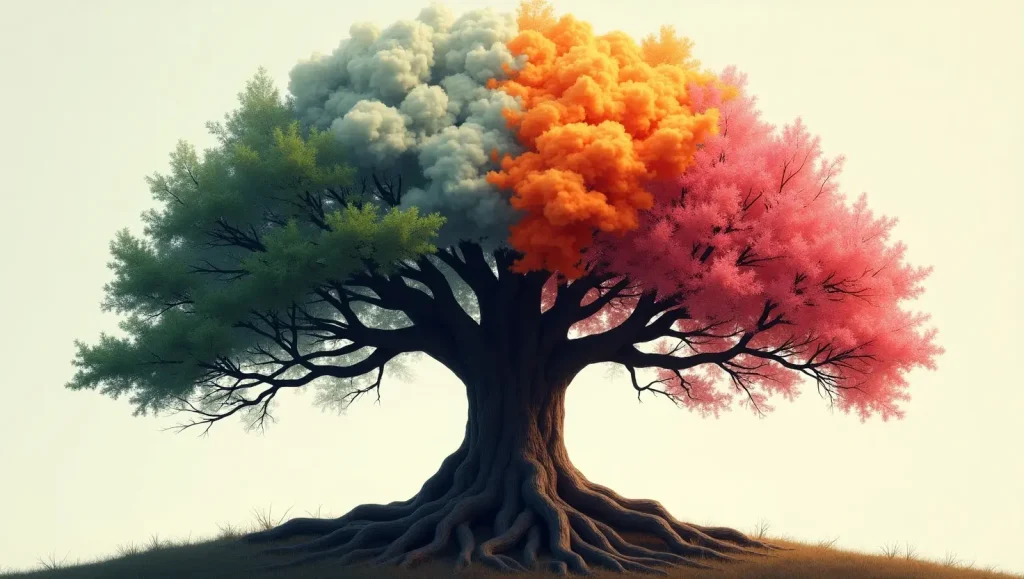 یک درخت رنگا رنگ
