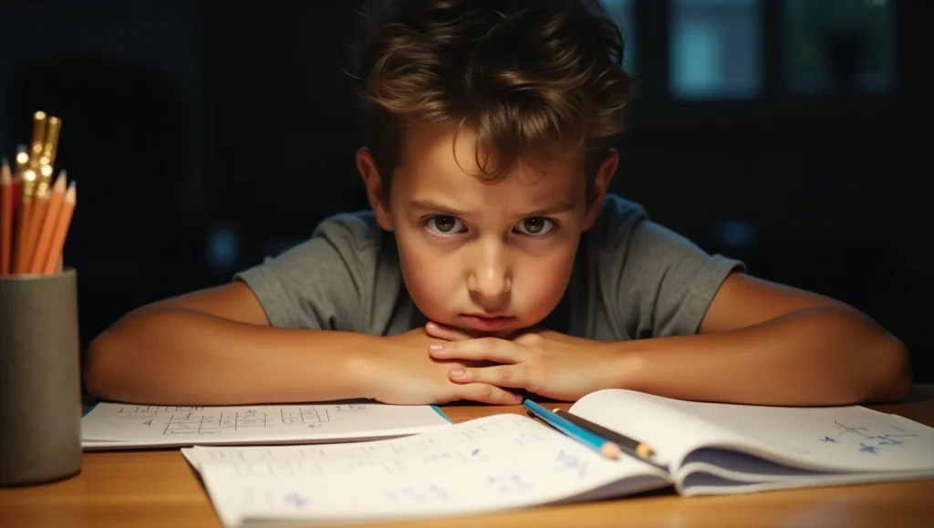 یک پسر بچه با وسواس درسی