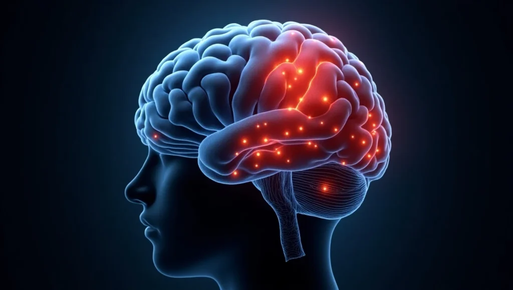 یک مغز انسان تحت تاثیر عوارض آمفتامین 