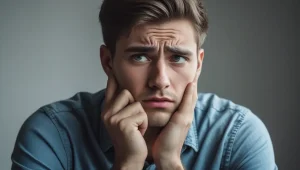 تصویر یک مرد که درگیر اختلال شخصیت مرزی است و بسیار نگران است